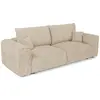 Image de Canapé convertible avec coffre 4 places en velours côtelé beige