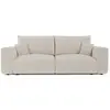 Image de Canapé convertible coffre 4 places tissu tramé doux crème