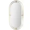 Image de Miroir en métal ovale à suspendre doré