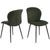 Image de Lot de 2 chaises en velours côtelé avec pieds en métal lina vert