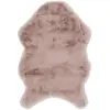 Image de Tapis effet fourrure poils fins rose 60 x 90 cm