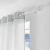 Image de Kit de tringle à rideaux extensible disque blanc l120 à l210 cm
