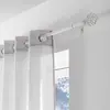 Image de Kit de tringle à rideaux extensible feuille blanche l120 à l210 cm