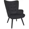 Image de Fauteuil de salon en velours côtelé noir