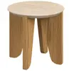 Image de Table d'appoint ronde avec plateau effet travertin marron