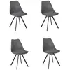 Image de Lot de 4 chaises avec coussin gris foncé