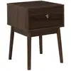 Image de Table de chevet 1 tiroir effet noyer marron