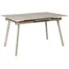 Image de Table à manger extensible effet travertin pour 6 à 8 personnes beige