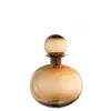 Image de Bouteille décorative et bouchon rond verre marron H28,5cm