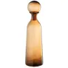 Image de Bouteille décorative et bouchon rond verre marron H44,5cm