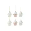 Image de Boite de 6boules de noël cake en verre multicouleur 7.5x7.5x10 cm