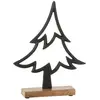 Image de Décoration en forme de sapin en métal et bois noir 22 x 5