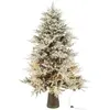 Image de Sapin de noël artificiel avec led en plastique blanc 140x140x210 cm