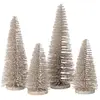 Image de Lot de 4 sapins de noël artificiel en plastique gris h9 à 15 cm
