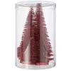 Image de Boite de 4 sapins de noël artificiel en plastique rouge h.9 à 15 cm