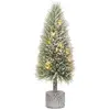 Image de Sapin de noël artificiel avec led en plastique vert 19x19x60 cm