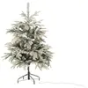 Image de Sapin de noël artificiel enneigé 120 leds en plastique vert h.120 cm