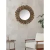 Image de Miroir en bois naturel 66x4x66 cm