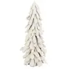 Image de Sapin de noël décoratif enneigé en bois blanc 25x25x70 cm