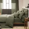 Image de Drap housse en coton vert 160x200 cm