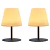 Image de Lot de 2 lampes de table sans fil acier gris h16cm