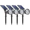 Image de Lot de 4 spots solaires projecteurs plastique noir 200lm