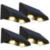 Image de Lot de 4 appliques murales solaires plastique noir 100lm