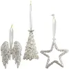 Image de Coffret de 3 décors pailletés argentés