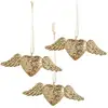 Image de Coffret de 3 coeurs ex-voto pailletés dorés en verre