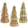 Image de Coffret de 3 sapins pailletés en verre