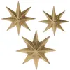 Image de Set de 3 étoiles en métal finition laiton