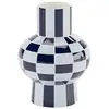 Image de Vase céramique motif damier bleu 20cmx15cm
