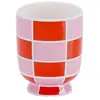 Image de Vase décoratif en céramique à damier orange 12,2cmx10,2cm