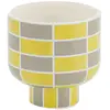 Image de Vase céramique motif damier jaune 15,5cmx15,5cm