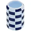 Image de Vase cylindrique à damier céramique bleue 19,4cmx13cm