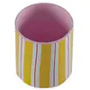 Image de Petit vase cylindrique à rayures jaune 9cm