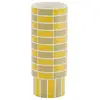 Image de Vase céramique tube à damier jaune 31cmx12,5cm