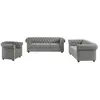 Image de Ensemble canapé fauteuil velours gris clair