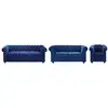 Image de Ensemble canap © fauteuil velours bleu roi