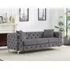 Image de Canapé fixe velours 3 places gris anthracite