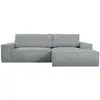 Image de Canapé d'angle velours 4 places gris clair