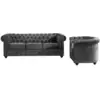 Image de Ensemble canap © fauteuil velours gris anthracite