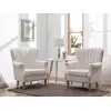Image de Fauteuil droit polyester cr ¨me