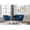 Image de Ensemble canap © fauteuil velours bleu nuit