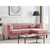 Image de Canapé d'angle velours 4 places rose