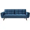 Image de Canapé convertible velours 3 places bleu