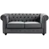 Image de Canapé fixe velours 2 places gris anthracite