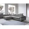 Image de Canapé d'angle velours 5 places gris clair