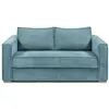 Image de Canapé convertible velours 3 places bleu turquoise}