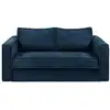 Image de Canapé convertible velours 4 places bleu nuit}